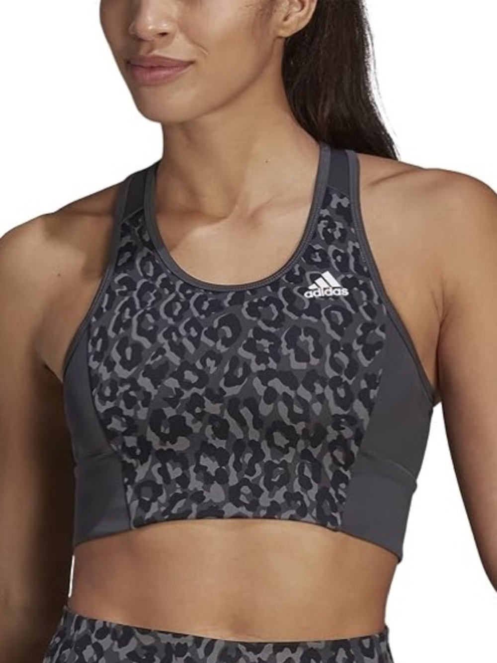 New Adidas PrimeGreen Scoop Neck Leo Longline Sports Bra Size Large